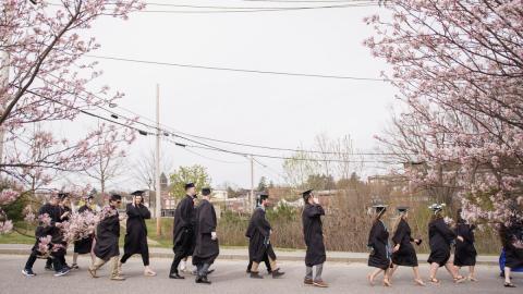 Students marching at Commencement