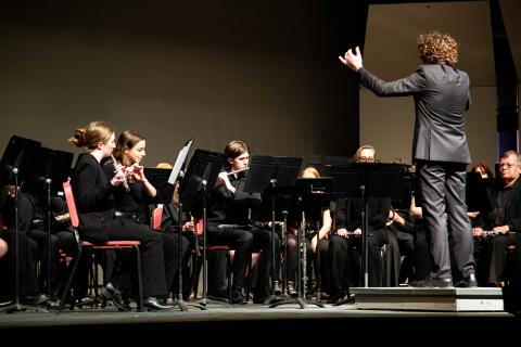 Plymouth Symphonic Band directed by Professor Jared Staub.
