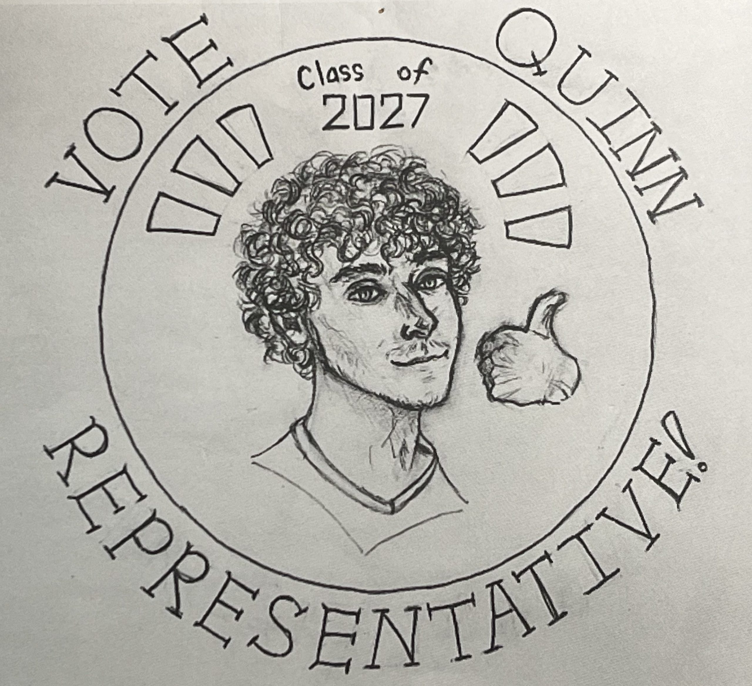 Quinn drew hiself lol. photo of a drawing of Quinn